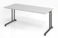 Preview: Schreibtisch Zell 180x80 cm Lichtgrau Grafit ohne Seitenblenden