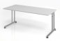 Preview: Schreibtisch Zell 180x80 cm Lichtgrau ohne Seitenblenden