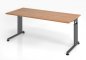 Preview: Schreibtisch Zell 180x80 cm Nussbaum Grafit mit Seitenblenden