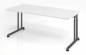 Preview: Schreibtisch Zell 120 cm Weiss Grafit ohne Seitenblenden