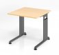 Preview: Schreibtisch Zell 80 cm Grafit Ahorn mit Seitenblenden