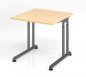Preview: Schreibtisch Zell 80 cm Grafit Ahorn ohne Seitenblenden