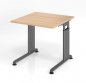 Preview: Schreibtisch Zell 80 cm Grafit Eiche mit Seitenblende