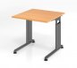 Preview: Schreibtisch Zell 80 cm Grafit Buche mit Seitenblenden