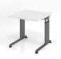 Preview: Schreibtisch Zell 80 cm Grafit Weiss mit Seitenblenden