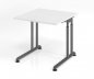 Preview: Schreibtisch Zell 80 cm Grafit Weiss ohne Seitenblenden