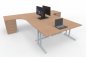 Preview: Schreibtisch-Arbeitsplatz T60 für 3 Personen Buche
