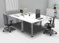 Preview: Teamschreibtisch Y1 für 3 Personen Weiss - Gestell silber