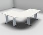 Preview: Schreibtischkombination GS10 200x160 cm Weiss