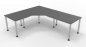 Preview: Schreibtischkombination HE2 240x200 cm Grafit Silber