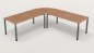 Preview: Winkelschreibtisch YE4 240x240 cm Nussbaum Gestell Grafit