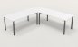 Preview: Winkelschreibtisch YE4 240x240 cm  Weiss Gestell Grafit