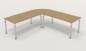 Preview: Winkelschreibtisch YE4 240x240 cm  Asteiche Gestell Silber