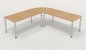 Preview: Winkelschreibtisch YE4 240x240 cm  Eiche Gestell Silber