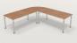 Preview: Winkelschreibtisch YE4 240x240 cm  Nussbaum Gestell Silber
