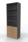 Preview: Schuladenregal VH9 80 cm breit 6 Ordnerhöhen Grafit-Eiche