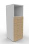 Preview: Schubladenschrank VH9 3 Ordnerhöhen 40 cm breit Weiss-Ahorn