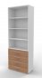 Preview: Schuladenregal VH9 80 cm breit 6 Ordnerhöhen Weiss-Nussbaum