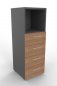 Preview: Schubladenschrank VH9 3 Ordnerhöhen 40 cm breit Grafit-Nussbaum