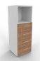 Preview: Schubladenschrank VH9 3 Ordnerhöhen 40 cm breit Weiss-Nussbaum