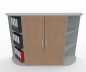 Preview: Sideboard 160 cm breit SB2 3 Ordnerhöhen Lichtgrau-Buche