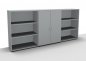 Preview: Sideboard 240 cm breit 124 Mega 3 Ordnerhöhen Lichtgrau