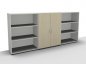 Preview: Sideboard 240 cm breit 124 Mega 3 Ordnerhöhen weiss Ahorn