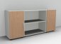 Preview: Sideboard Mega 3teilig 2 Ordnerhöhen Weiss-Buche