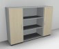 Preview: Sideboard 160 cm breit Mega SB3 Lichtgrau-Ahorn