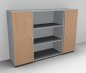 Preview: Sideboard Mega SB3 Lichtgrau-Buche