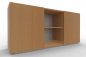 Preview: Sideboard mit Schiebetüren 2 Ordnerhöhen 160 cm breit Buche