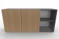 Preview: Sideboard mit Schiebetüren 2 Ordnerhöhen 160 cm breit Grafit-Eiche