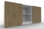 Preview: Sideboard mit Schiebetüren 2 Ordnerhöhen 160 cm breit Weiß-Asteiche