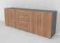 Preview: Büroschrankwand VH2 Sideboard Grafit-Nussbaum