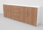 Preview: Büroschrankwand VH2 Sideboard Weiß-Nussbaum