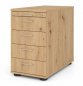 Preview: Schreibtischcontainer Standcontainer Multi mit 4 Schubladen Dekor Asteiche Bügelgriffe