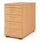 Preview: Schreibtischcontainer Standcontainer Multi mit 4 Schubladen Dekor Buche Bügelgriffe