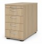 Preview: Schreibtischcontainer Standcontainer Multi 4 Schubfächer Eiche Bogengriffe