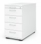 Preview: Schreibtischcontainer Standcontainer Multi mit 4 Schubladen Dekor Weiß Bügelgriffe