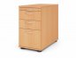 Preview: Schreibtischcontainer Standcontainer Multi mit Hängeregisterauszug Dekor Buche Bogengriffe
