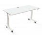 Preview: Mobiler Schreibtisch elektrisch höhenverstellbarer Klapptisch mit Rollen Weiß