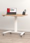Preview: Steh-Sitz-Tisch Beistelltisch 80x60 cm Tisch CSW niedrig mit Rollen