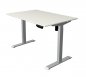 Preview: Steh-Sitz-Schreibtisch KM1M 120 x 80 cm Weiß-Silber