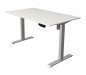 Preview: Steh-Sitz-Schreibtisch KM1M 140x80 cm Weiß-Silber