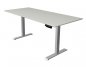Preview: Steh-Sitz-Schreibtisch KM1M 180x80cm  Lichtgrau-Silber