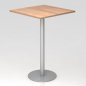 Preview: Stehtisch 80x80 Säule silber Dekor Nussbaum