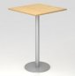 Preview: Stehtisch 80x80 Säule silber Dekor Ahorn