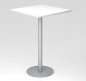 Preview: Stehtisch 80x80 Säule silber Dekor Weiss