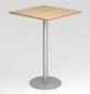 Preview: Stehtisch 80 x 80 cm mit Säulenfuß silberfarben Tischplatte Eiche