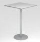 Preview: Stehtisch 80 x 80 cm mit Säulenfuß silberfarben Tischplatte Lichtgrau